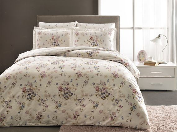 Постельное белье TAC Satin Digital 200×220 см Claudine Lila