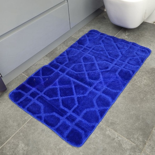 АКЦІЯ Набір килимків для ванної 2шт 50*60см+60*100см Геометрія Standard синій + Фіранка PEVA Дариана | Зображення 6