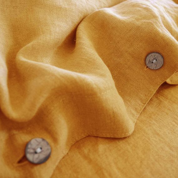 Комплект постельного белья SoundSleep Muse mustard Stonewash лен Евро King 230х220 см горчичный (93254434) | Зображення 1