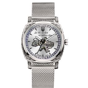 Чоловічий годинник Awarder 021-3D Де би не був Silver-White Mesh