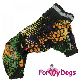 Дождевик для собак For My Dogs "Honeycomb" черный