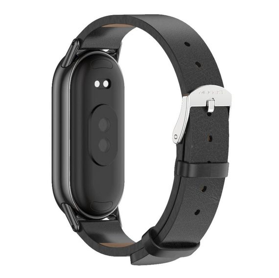 Шкіряний ремінець Mijobs для фітнес браслета Xiaomi Mi Smart Band 8 - Black | Зображення 1