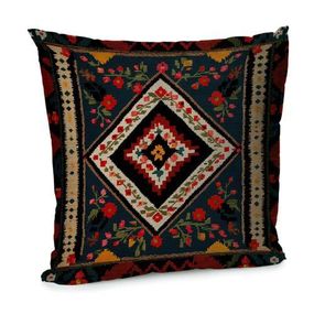 Подушка диванна з оксамиту Народний стиль 45x45 см (45BP_24S009)