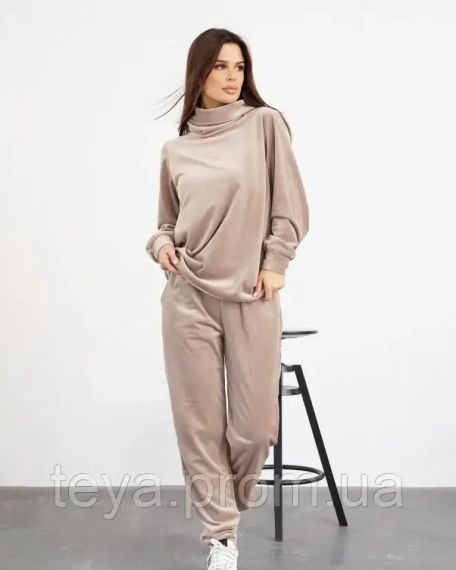 Спортивний костюм для жінок колір бежевий розмір 3XL FI_005819