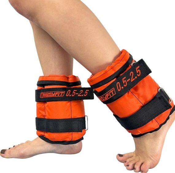 Обтяжувачі EasyFit 0,5-2,5 кг для ніг та рук Чорно-жовтогарячий (EF-WHT-0,5-2,5-O)