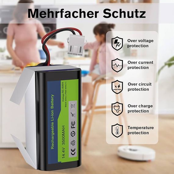 Аккумулятор высокой емкости литий-ионный Eufy RoboVac,Ecovacs Deebot,Tesvor 14.4V 3500mAh | Зображення 3
