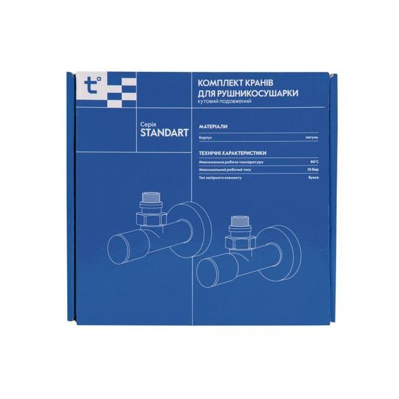 Комплект кранов Thermo Alliance Standart 1/2" Н для полотенцесушителя угловой черный SF395W15B | Зображення 6
