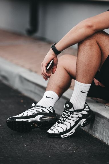 Кроссовки N-ike Air Max TN Black/White | кеды мужские 44 - 28 см | Зображення 6