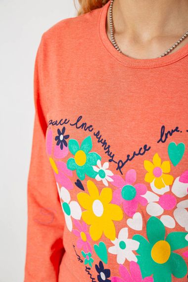 Пижама женская с принтом, цвет оранжевый, 243R1051 | Зображення 4