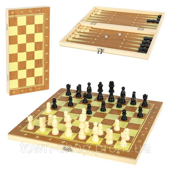 Настольная игра "Шахматы, шашки и нарды 3 в 1" 624А с доской 40х40 см | Зображення 1