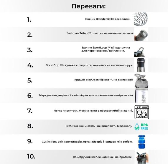 Шейкер спортивний BlenderBottle Classic 28oz/820ml Moss Green (Original) | Зображення 4
