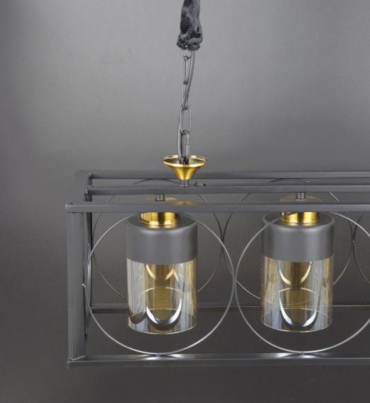 Люстра підвісна LOFT на 3 лампочки 25801 Чорний 35-110х24х62 см. | Зображення 3