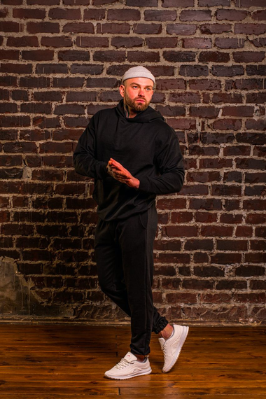 Костюм оверсайз весна чёрный S M