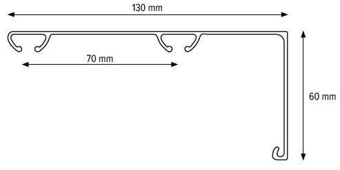 Arlinia Карниз алюмінієвий стельовий дворядний з декоративною фасадною планкою Сталевий Сірий 150см., Багетні карнизи, True | Зображення 2