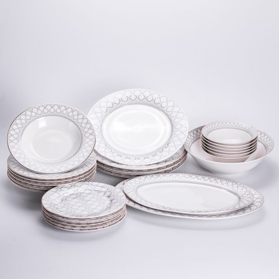 Столовий сервіз з порцеляни Emir на 6 осіб 27 предметів HP-HK-1