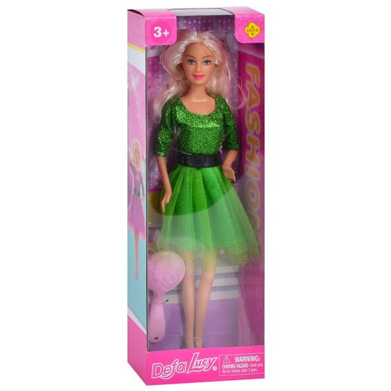 Детская кукла "Вечерняя красавица" DEFA 8226(Green) расческа
