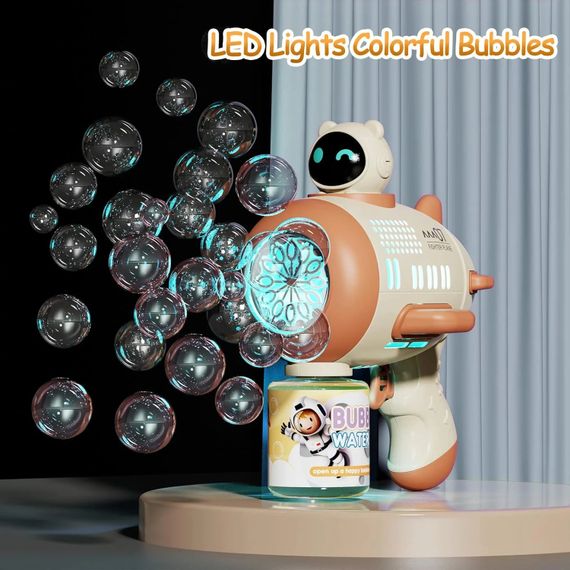 Дитячий автоматичний пістолет для мильних бульбашок Toy Bubble Gun • Іграшковий бульбашкомет для вулиці, свят, прогулянок і активних ігор | Зображення 1