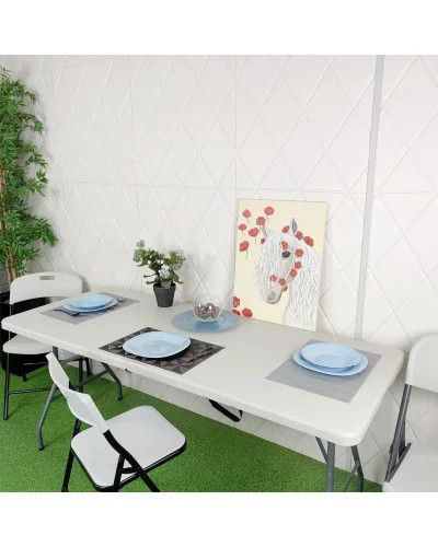 Стол кейтеринговый складной 180×75×70 см белый 5305 | Зображення 2