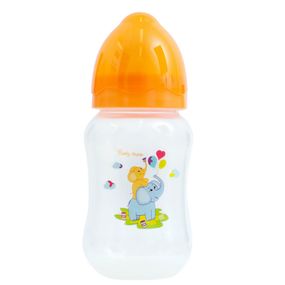 Пляшечка для годування з широким горлом та силіконовою соскою 1002 помаранчевий 250 мл