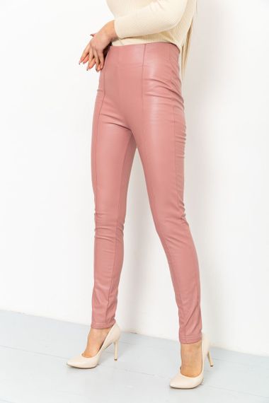Лосини жіночі шкірозамінник, колір пудровий, 164R81 | Зображення 2