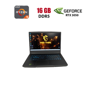 Ігровий ноутбук Б-клас MSI Thin A15 B7UC / 15.6" (1920x1080) IPS / AMD Ryzen 5 7535HS (6 (12) ядер по 3.3 - 4.55 GHz) / 16 GB DDR5 / 512 GB SSD / nVidia GeForce RTX 3050, 4 GB GDDR6, 128-bit / WebCam б/в
