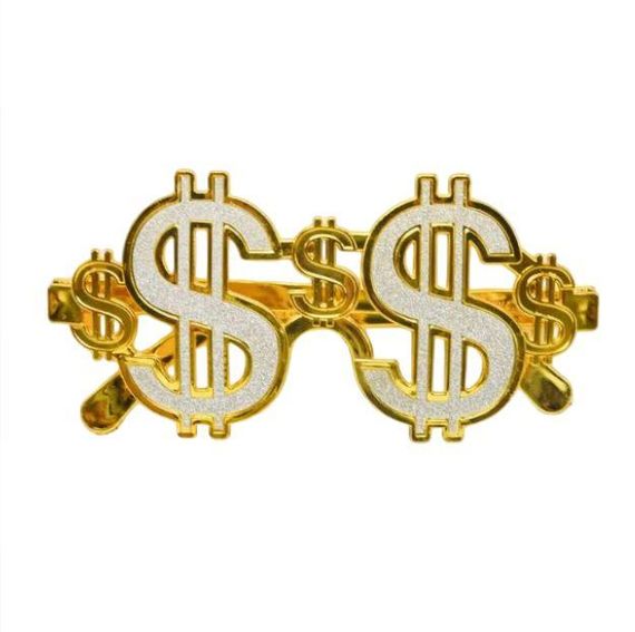 Очки для вечеринок «Dollar Gold» | Зображення 1