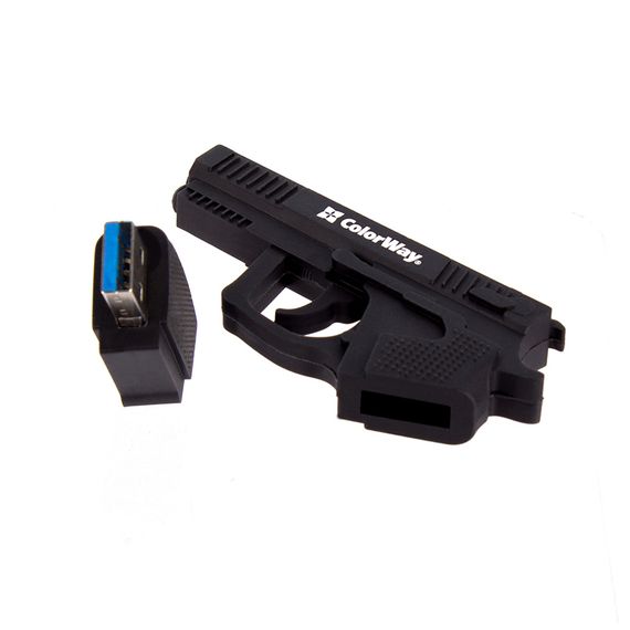 USB флеш накопичувач ColorWay Pistol 64 GB 3.0 Black (CW-USBPL64) | Зображення 3