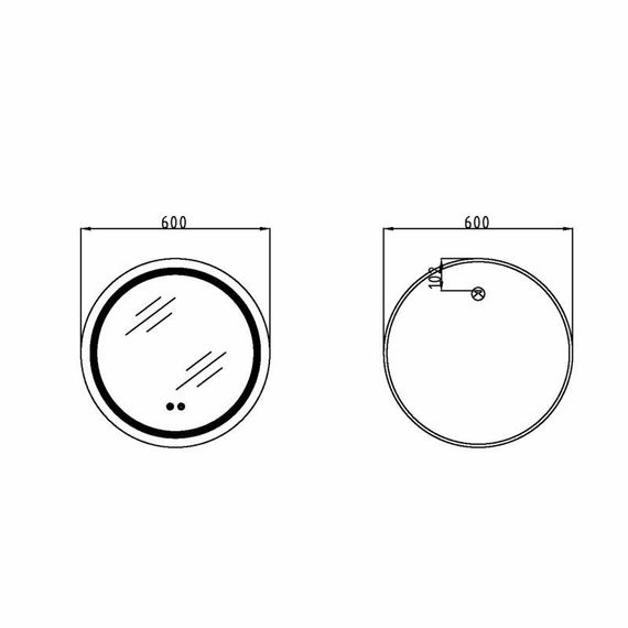 Дзеркало Qtap Mideya R600 з LED-підсвічуванням Touch, з антизапотіванням, димером QT2078F803W | Зображення 1