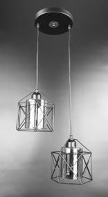 Люстра підвісна LOFT на 2 лампочки 25976 Чорний 30-95х36х36 см.