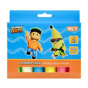 Мел цветной круглый Yes JUMBO Stumble Guys 400573 6 цветов