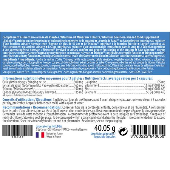 Комплекс для здоров'я передміхурової залози INELDEA SANTE NATURELLE PROSTAVIREX® 90 Caps | Зображення 1