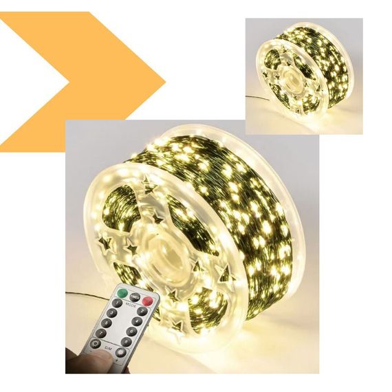 Гірлянда Роса нитка 500 LED, довжина 50 м з пультом, зелений, теплий XPRO (47724-717_377) | Зображення 1