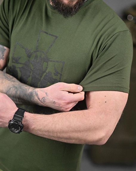 Хлопкова мілітарі футболка зсу олива ДЛ6348 | Зображення 4