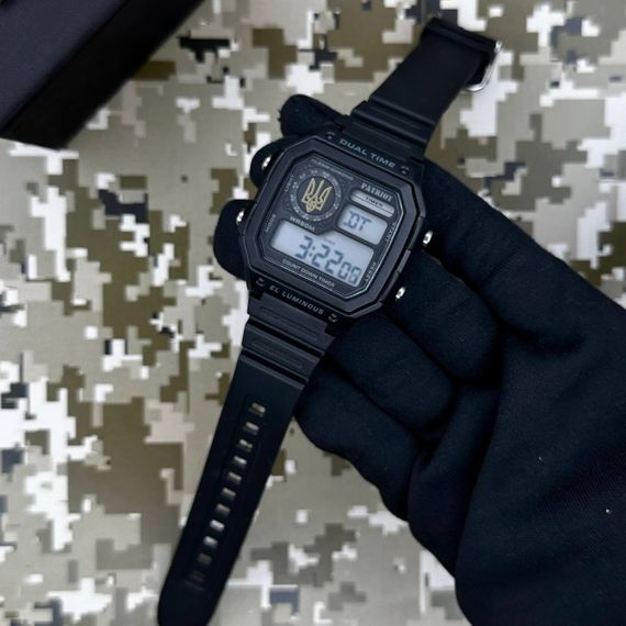 Годинник наручний Patriot 010BKUAGD Тризуб золото Чорні + Коробка. | Зображення 3