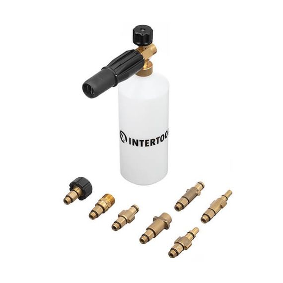 Насадка-піногенератор універсальна для мийок високого тиску, 1000 мл INTERTOOL DT-1536 | Зображення 1