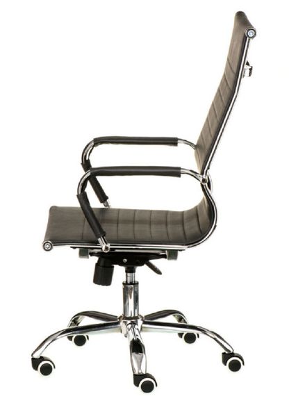 Супертонкое офисное кресло для персонала SOLANO 6 (Солано) Artleather BLACK в черном кожзаменителе | Зображення 1