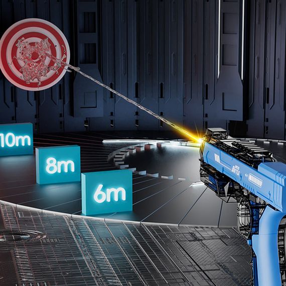 Водяний акумуляторний пістолет Water Gun 66-35 (500ml) with lithium battery Transparent blue | Зображення 3