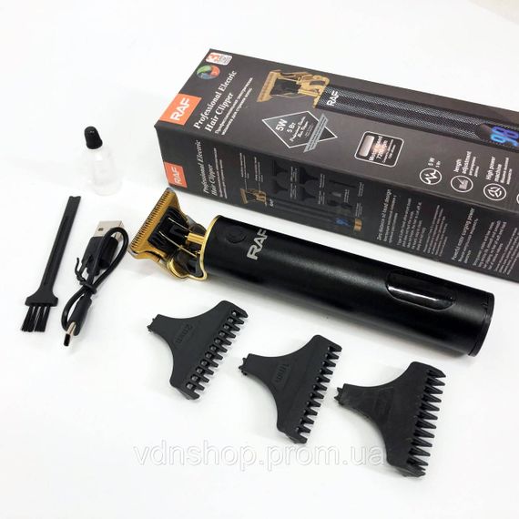 Акумуляторна машинка для стрижки RAF, Чоловічий набір для стрижки волосся бездротовий XV-79