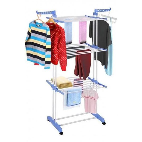 Сушарка для білизни підлогова Tiers Garment Rack With Wheels Синя | Зображення 4