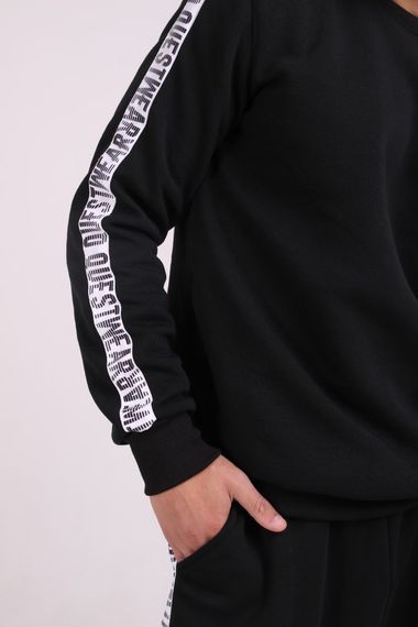 Штаны утеплённые чёрные с лампасами Quest Wear White | Зображення 4