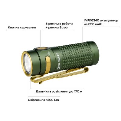 Фонарь Olight Baton 4 OD Green (0.0000.0862) | Зображення 5