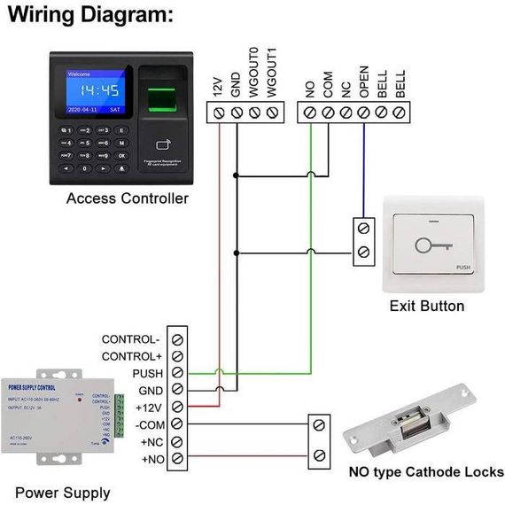 Замок дверний з електроприводом, система контролю доступу - біометричний датчик Kadongli (комплект) | Зображення 1