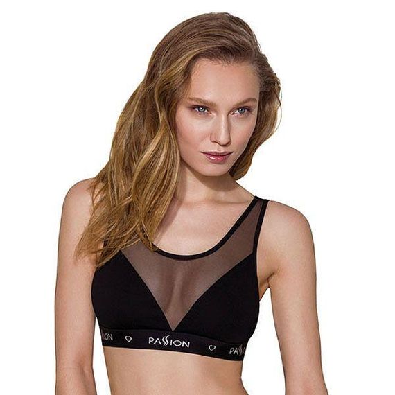 Топ з прозорою вставкою Passion PS002 TOP M, black Sex Aura
