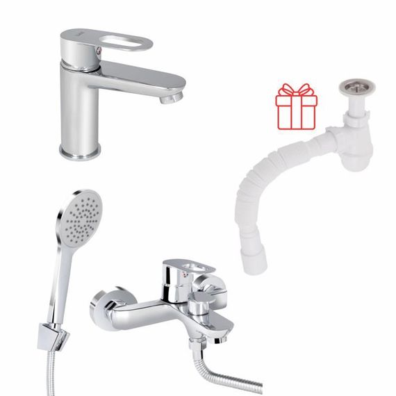 Комплект для Ванної Latwa: Змішувач для раковини LDLAT001CRM45412 + Змішувач для ванноі LDLAT006CRM45414