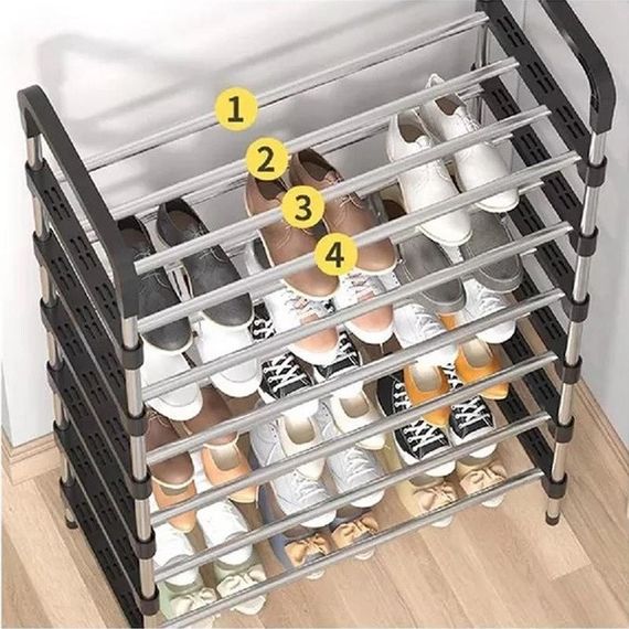 Полиця для взуття Shoe Rack 6 полиць Органайзер стійка 6 FG-207 секцій 56х28х113см | Зображення 5