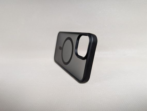 Чохол для iPhone 14 / Айфон 14 Wave, TPU, матовий, напівпрозорий, чорний | Зображення 2