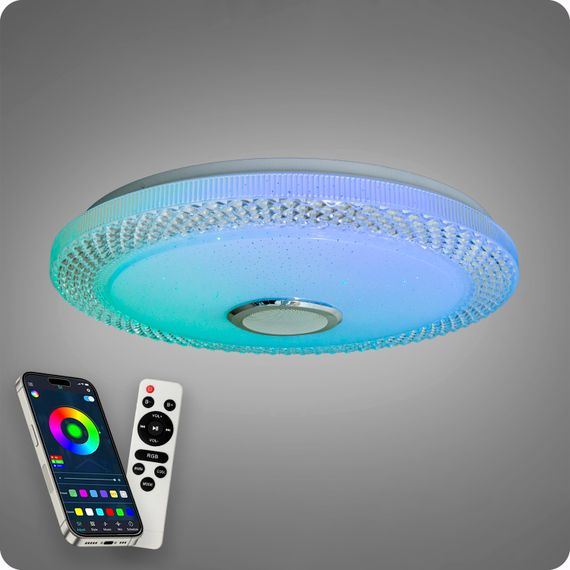 Люстра світлодіодна 517 Dlight RGB з пультом і  колонкою 80Вт Білий (02158) | Зображення 3