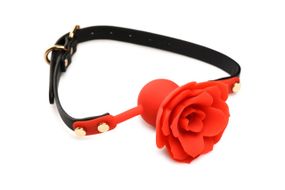 Силиконовый кляп с розой Master Series: Blossom Silicone Rose Gag – Red sexstyle