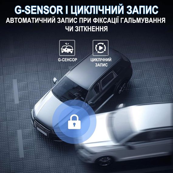 Автомобильное зеркало заднего вида с видеорегистратором Podofo W8177, с камерой заднего вида, GPS, Wi-Fi, ночным видением, 4K | Зображення 7