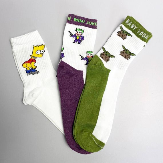 Подарочный набор бокс мужских носков с героями в коробке размер 40-45 3 пары цвет белый Ч3герої01 | Зображення 2